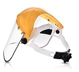 Katzco Clear Full Face Shield Visor Mask - Face And Head Coverage- Ideal For Automotive, Construction, General Manufacturing, Mining, Oil/Gas Uses