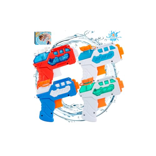 Dekukar 4 Pack Water Pistols for Kids, Small Mini Water Squirt Gun | Summer Pool Garden Beach, Birthday Party Favors Fillers for Boys Girls Outdoor, Training Toy for Dog Cat (Gift Package)