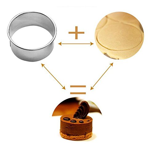 12 pcs Round Stainless Steel Food Grade Cookie Biscuit Cutter Set Circle Baking Pastry Ring Molds for Muffins Crumpets Donuts Scones Christmas Gift - Thumbnail 2
