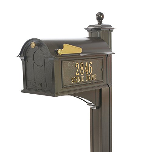 Whitehall Balmoral Mailbox Side Plaques, Post Package (Bronze)