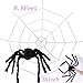 CDWERD Halloween 8.8ft Spider Web + 35.4 Inch Big Spider Best Halloween Decorations Props