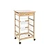 Organize It All Mobile Kitchen Utility Cart with Wire Drawers (Natural Pinewood), Tan, Silver, White, Model:34123W-1