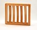Light Wood Curved Rectangle Wood Soap Dish, L 4½ - W 3¾ - H ¾ -