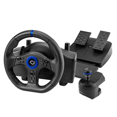 - Volante de Carreras con Pedales y Cambio de Marchas (Shifter) | Volante de Simulación para PC y PlayStation 5 (PS5)