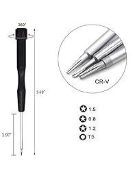 ogodeal 5 en 1 destornillador magnético de iPhone Set, antideslizante precisión Reparación Apertura Pry Herramienta Kit para iPhone 7 7 Plus, 6 6S Plus, 5 5S 5 C 4S 4, se, 4 4S, iPod, Apple Watch, juego de desatornilladores Pentalobe, Negro