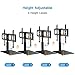HUANUO Universal Tabletop TV Stand Holder for 32 to 60 Inch Flat Screen Television with 70 Degrees Swivel, 4 Height Adjustments, Anti-Tip Strap, Tempered Glass Base, VESA up to 600x400, Black