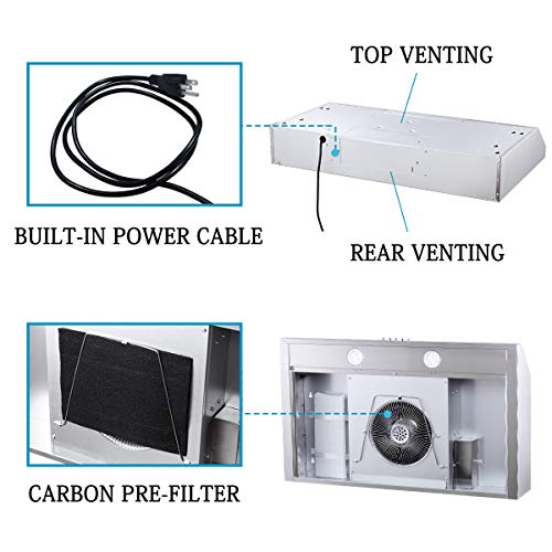 2 Kitchenexus+Stainless+ductless+Cabinet+Lighting