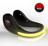 RUMBLE 24/7 Night Running Gear Shoe Lights- Flashing LED Reflective Gear for Runners, Joggers, Bikers, Kids & Pets (One PAIR) Black