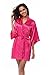 VogueBridal Women's Satin Rhinestone Short Wedding Kimono Robe