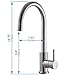 Trywell T304 Solid Stainless Steel 360 Degree Swivel Kitchen Sink Faucet, High Arc Single Lever with Two-Function Nozzle,1.8 Gpm