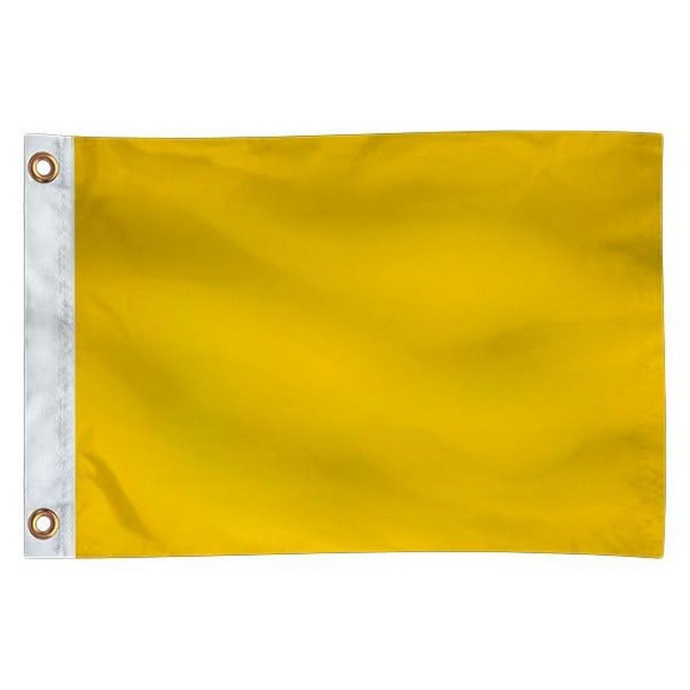 TAYLOR MADE PRODUCTS Signal Flag for Boats, Yellow, 12" x 18", Durable Nylon Construction, Fade Resistant, Brass Grommets, Canvas Heading, Flag Only - 2020109207