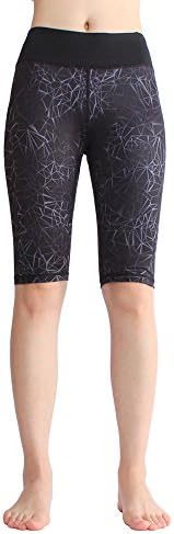 SOUTEAM Women Yoga Casual Printed Kneeth Shorts Teen Girls Athletic Fitness Knee Length Printed Pocket Leggings