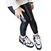 Hiigoo Girls Black Elasticity Faux Leather Pants Kids Thick Leggings Warmth Trousers For 2-14 Years Old Children (Black,150)