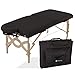 EarthLite Portable Massage Table Package Avalon – Reiki Endplate, Premium Flex-Rest Face Cradle & Strata Cushion, Carry Case (30”x73”), Black