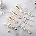 COOLKESI Pearls Hair Clips for Women Girls, 8 Pcs Fashion Sweet Barrettes Cute Snap Clips Styling Tools Hair Accessories, Bling Pearl Hair Pins for Wedding Party Daily Valentines Day Gift