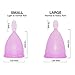 Fairyfox Cup Menstrual Set of 2 Cups, With 1 Carry Bags (large, 1 Purple&1 Pink)