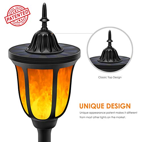 ALOVECO Solar Torch Lights, Waterproof Flickering Flames Torches Lights Solar Spotlights Outdoor Landscape Decoration Lighting Auto On/Off Security Torch Light for Garden Patio Yard (2Pack)