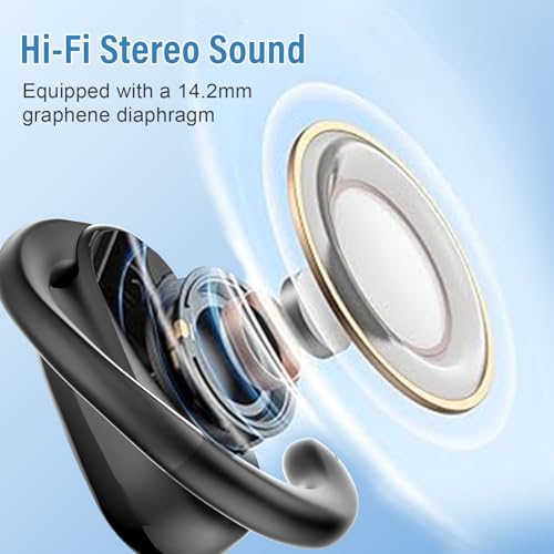 AI Auriculares Traductores de Idiomas, 7 Modos de 58H Auriculares Bluetooth Oído abierto para Viajes Negocios, 2026 Bluetooth 5.4 Traducción Audífonos de traducción en tiempo real 164 idiomas, Negro