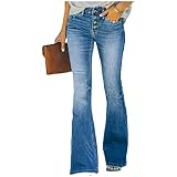 Sexyshine Women's High Waisted Bell Bottom Jeans - Retro Ripped Flare Denim Pants - View #11
