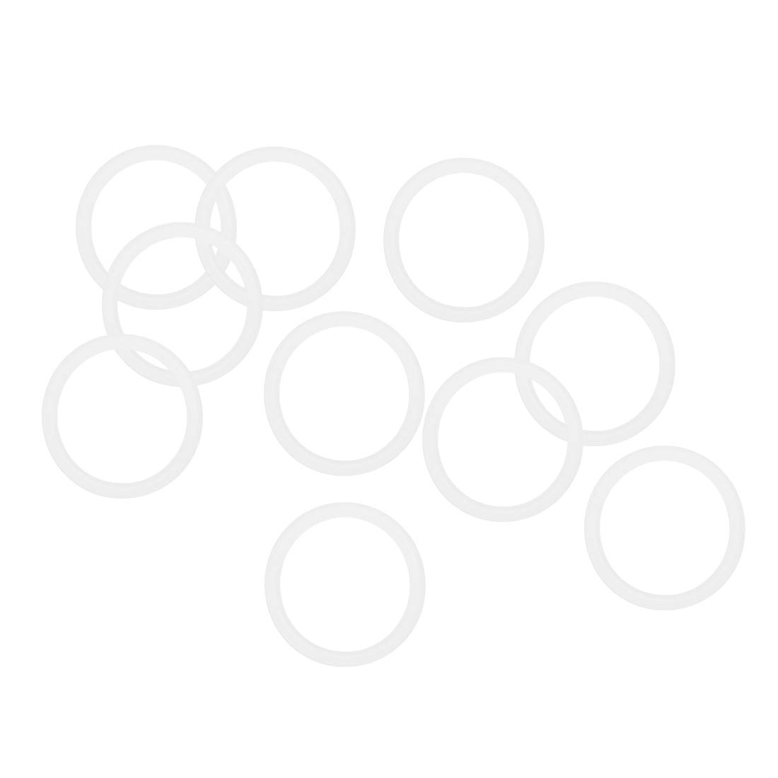 Sourcingmap Silicone O-Rings, 20mm OD 16mm ID 2mm Width VMQ Seal Gasket for Compressor Valves Pipe Repair, White, Pack of 10