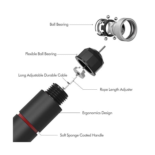 FITFORT-Skipping-Rope-Adult-Fitness-Jump-Rope-Tangle-Rapid-Speed-Skipping-Rope-Cable-with-Ball-Bearingsfor-Women-Men-and-Kids-Adjustable-Steel-Skipping-Rope-with-Foam-Handles-for-Home-Fitness FITFORT Skipping Rope Adult - Fitness Jump Rope, Tangle Rapid Speed Skipping Rope Cable with Ball Bearings,for Women, Men, and Kids, Adjustable Steel Skipping Rope with Foam Handles for Home Fitness