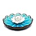 Incense Holder - Porcelain Decorative Flower Incense Stick Holder Burner Bowl - Ceramic Incense Ash Catcher Tray (Light Blue)