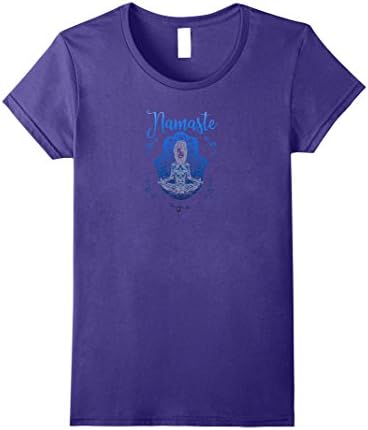 Womens Namaste Blue Hamsa Yoga Pose T shirt Medium Purple