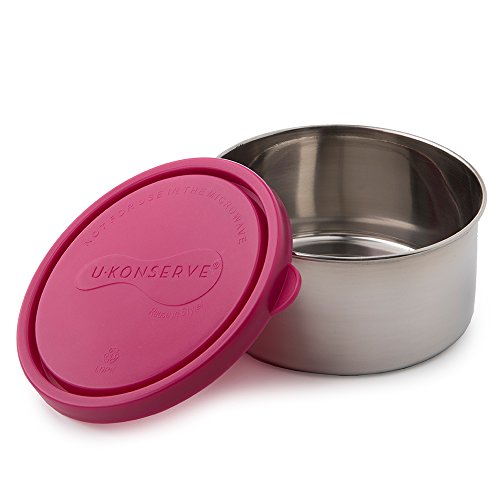 U Konserve - Round Container, Stainless Steel, Pack in Lunches, Picnics and Travel, Perfect for Fruit Salad, Cut Veggies, Pasta Salad and More, Dishwasher Safe (Large, Magenta)