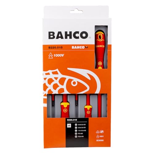Bahco B220.015 BAHCOFIT VDE Screwdriver Set 5 Piece | 1000V Rated Pro