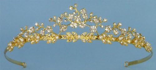 Elegant Wedding Bridal Tiara of Vines, Flower and Leaves with Encrusted Rhinestone Crystals Accented with Pearls for Wedding, Prom, Quinceañera or Other Special Events #8F4H0gd
