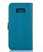 FLYEE Case Compatible with Samsung Galaxy S8 (5.8 inch,Released in 2017),Wallet Case for Women and Girls with Card Holder,Leather Flip case Kickstand for Galaxy S8-Embossed Flowers Blue