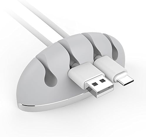 Cable Clip, MZvul Multi-Purpose Cable Organizer Cable Desk Holder with Aluminum Base, Computer Desktop Smartphone iPhone Micro USB Cable Cord Management System (Silver)