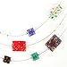 Millefiore Flower Venetian Murano Glass Oblong Beaded on Triple Strands Necklace 16''- 19''