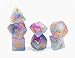 Dice DND Polyhedral Game Dice Set RPG Dice Fit Dungeons and Dragons D&D Pathfinder MTG Role Playing Game Dice Lake Blue & Rose Gemstone Dice with Dice Bag