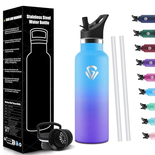 HoneyHolly Childrens Thermal Bottle, 500 ml, 18/8 Stainless Steel, Thermal Bottle, BPA-Free, Double Walled Vacuum Bottles, Thermal Bottles with Straw, Thermos for School, Sports, Outdoor