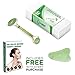 Jade Roller and Gua Sha - Beauty Facial Skin Massager Roller Body Eyes Neck - Original Natural Jade Stone
