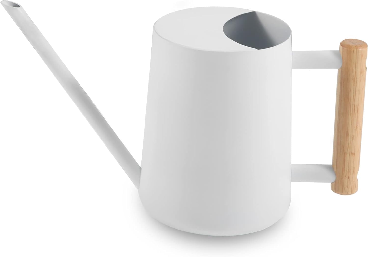 Watering Can Indoor Plants, 35 oz/1000 ml Metal Stainless Steel Watering Can Small Modern Watering Pot with Long Spout for Indoor House Plants Bonsai Outdoor Garden Flower Decorative (White)