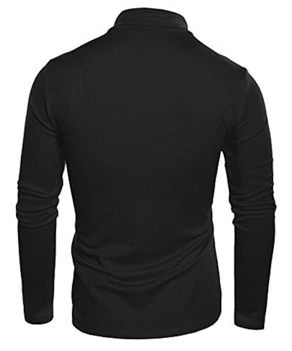 JINIDU Men's Slim Fit Turtleneck T Shirts Casual Cotton Thermal
