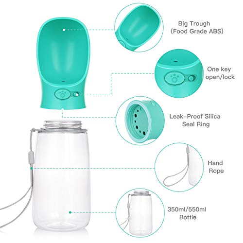 Yicostar Dog Water Bottle, 12OZ-19OZ Portable Pet Water Bottle for Walking Leak Proof Puppy Dog Water Dispenser for… - Image 5