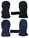 N'Ice Caps Baby Toddler Mittens Kids 2 Pairs Fleece Gloves Winter Warm Sherpa Lined Pack (Black/Navy Pack - Infant No Thumbs, 6-18 Months)