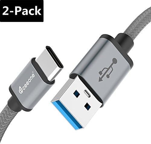 Samsung Galaxy Note 8 Type C Cable, CeeOne USB C to USB A Charger 2-Pack 10ft / 3m, Nylon Braided Fast Charging Cord for Samsung Note 8, Galaxy S8 / S8 Plus, LG G6 / G5, Google Pixel, OnePlus 5 3T