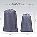 HOMEST 2 Pack Extra Large Travel Laundry Bag [28''x40''] Machine Washable Sturdy Rip-Stop Material Drawstring Closure, Grey