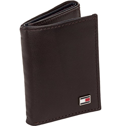 Tommy Hilfiger Men s Genuine Leather Oxford Slim Trifold Wallet (Brown)