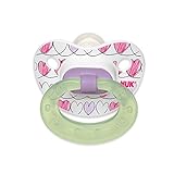 NUK Day & Night Glow Pacifier (6-18m) 2pk Silicone, Girl Designs