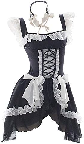 Yomorio Lolita Sweet Gothic Dress Cute Anime Maid Costumes Lingerie Chiffon Ruffle Bikini Set For Women Black Amazon Com Au Fashion