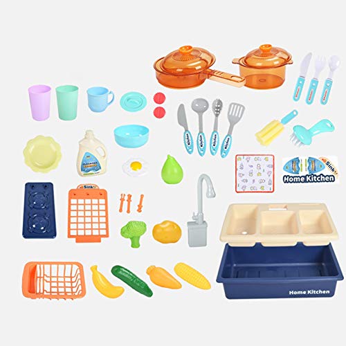 Kinder Küche Spüle Spielzeug,Kinder Waschbecken Küche Spielküche,Elektrisch Küche Spielzeug Sets mit Zubehör,Küchen… – Bild 3