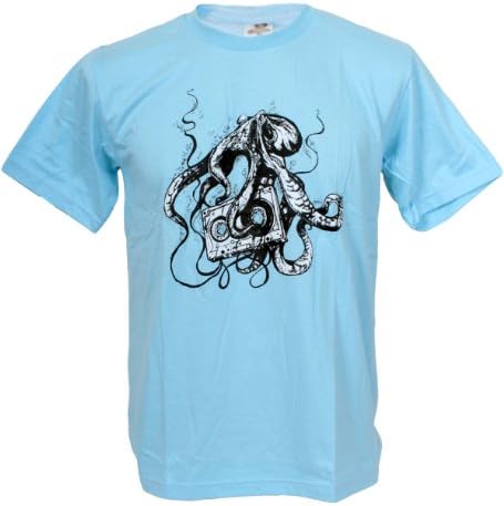Tshirtmystyle Men's Octopus Love Music Tape Old School Man T-Shirt