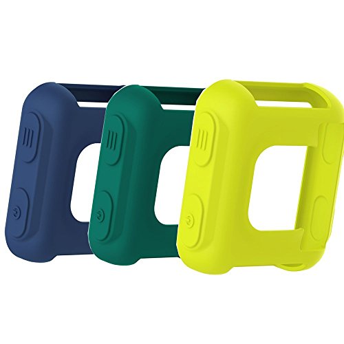 aczer-Y Compatible Replacement Band for Garmin Forerunner 35 Accessories Watchbands, 10 Color Replacement Watch Band with Stainless Buckle and Rubber Strap (case:Black+Navy+Teal)