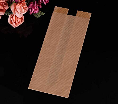 Pack of 30 Paper Bread Loaf Bag Kraft Food Packaging Storage Bakery Bag with Front Window, Label Seal sticker included (Kraft, 12.2''x4.7''x3.54'')