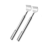 2x Telescopic Stainless Steel Back Scratcher with Pocket Clip - 2 Pack